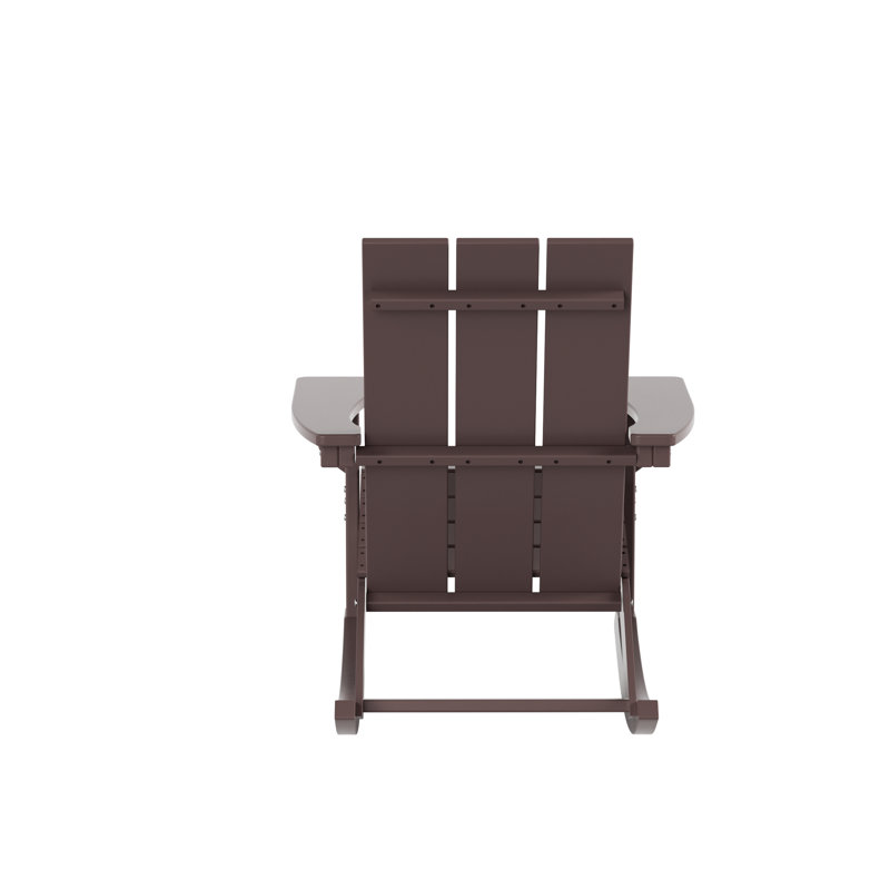 Chaise berçante d'extérieur en plastique Joubert, Brun foncé