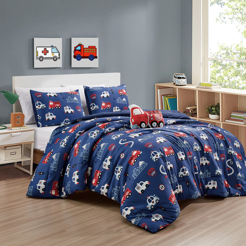  Dark Blue Comforter Set, Full/Double Comforter + 2 Standard Shams