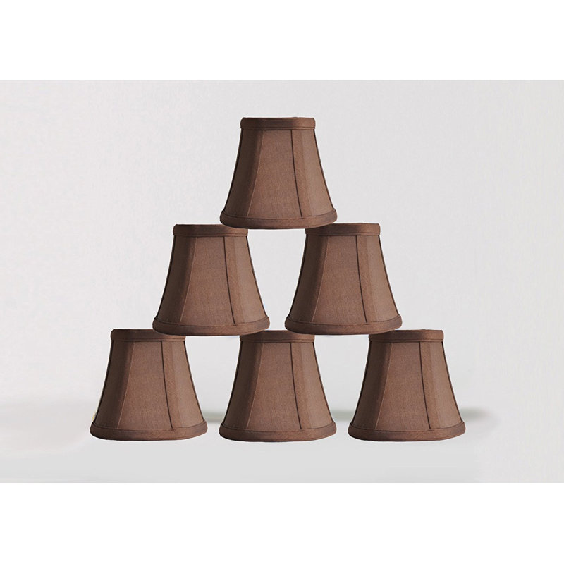 Abat-jour candélabre en soie / shantung cloche (à pince), Espresso