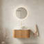 Meuble-lavabo et lavabo flottant peu encombrant, grain de bois moderne