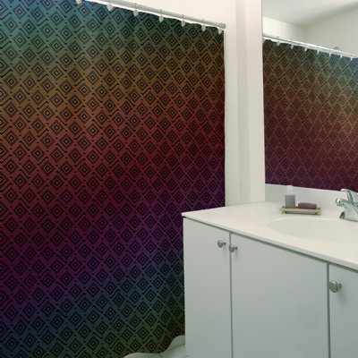 Geometric Shower Curtain with Liner Included