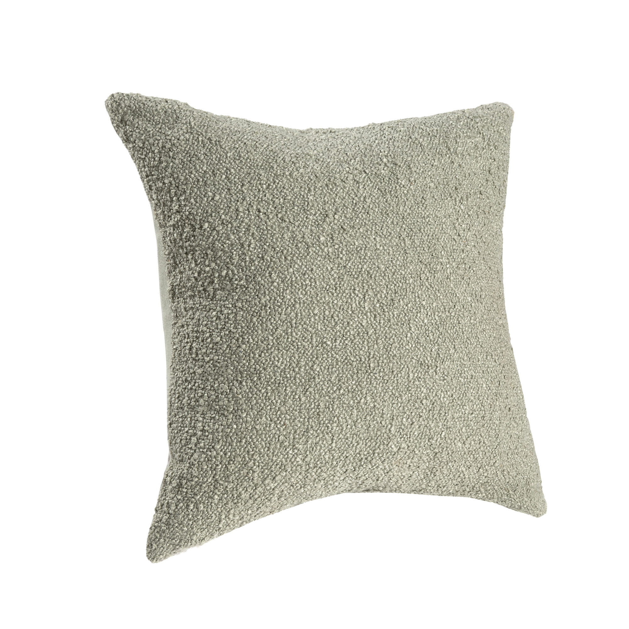 Boucle Mid-Century Modern Boucle Throw Pillow, Down, 20"H x 20"W, Green