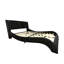 Faux Leather Upholstered Platform Bed Frame With Led Lighting, Bluetooth Connection To Play Music Control, Backrest Vibration Massage, Curve Design, Wood Slat Support, Exhibited Speakers, King Size-652927838-652927839