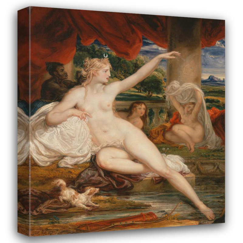 "Diana at the Bath" par James Ward - Art mural sur toile tendue avec châssis, H 18 po x l 14 po