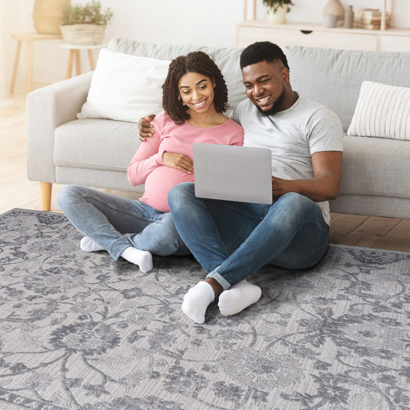 Lint-free, stylish, stain-resistant area rug, Rectangle 5'3" x 7'6"