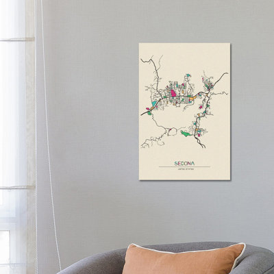 " Sedona, Arizona Map " by Ayse Deniz Akerman