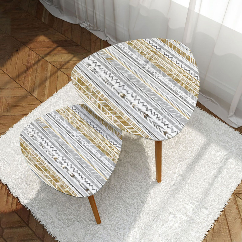 Ensemble de 2 tables basses gigognes Triangle