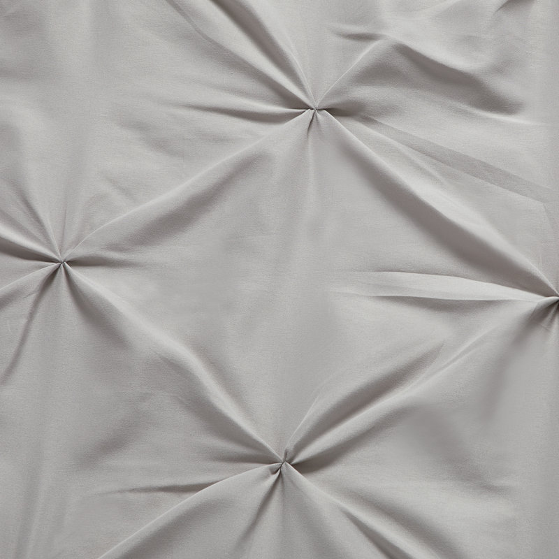 Pintucked Comforter Set, Gray, King Comforter + 2 King Shams