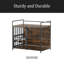 Grande cage pour chien de style meuble avec mangeoire surélevée à 360 ° pour chiens-1010403260