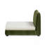 Lit pour animal de compagnie romain rembourré en velours vert olive pour chien ou chat