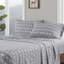 Ensemble de 3 draps pour lit de skis 100% flanelle de coton gris pour lit double 14 po-122451526