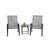 3 Piece Patio Set, Outdoor Camping Chairs With Breathable Textilene Fabric, Folding Table With Steel Table Top, 2Chairs And 1Table Set-826227613