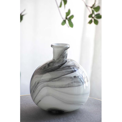 Vase Svirla - tourbillon noir et blanc