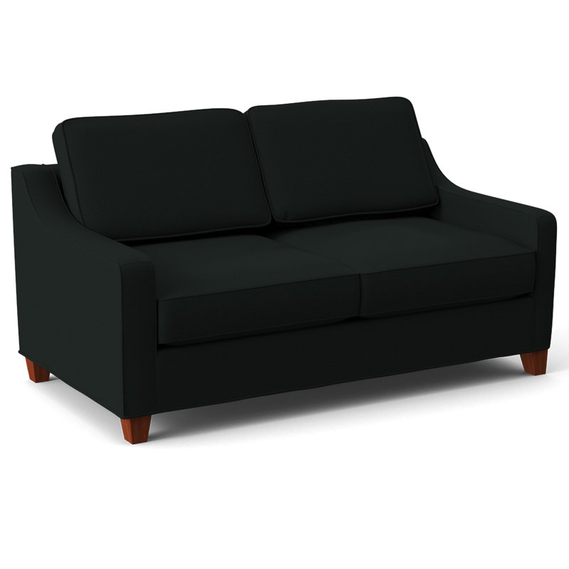 Clark 74" Square Arm Sofa Bed with Reversible Cushions, BM Cherry, Archetype Smoke, Innerspring