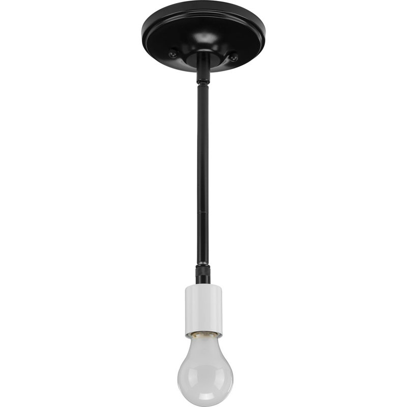 Luminaire suspendu à cylindre simple 1 lumières Yatendra, Noir