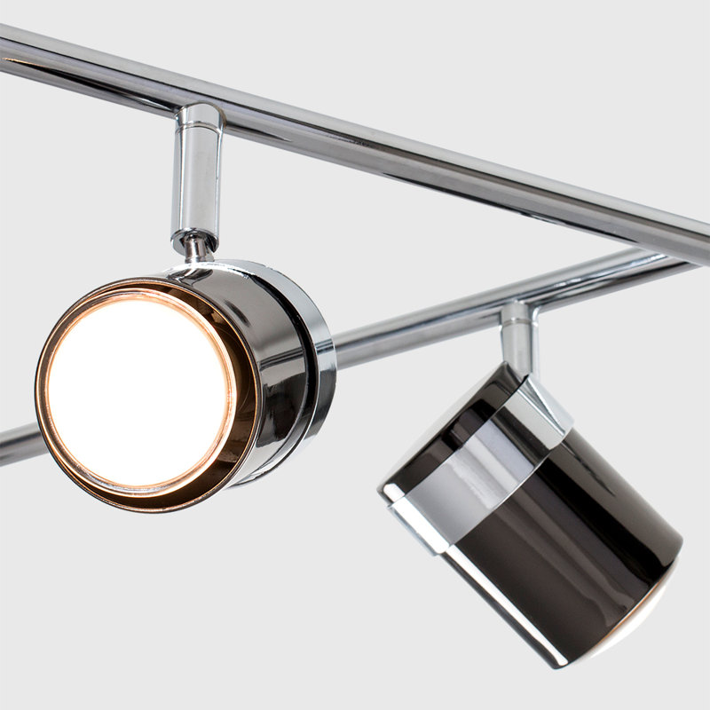 Lacey 218cm 8 -Light Track Kit, No, N/A, Black Chrome