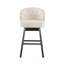 Tabouret de bar pivotant à 360 degrés avec superbe garniture cloutée, ensemble de 2, beige