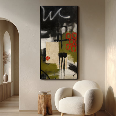 Extra Large Wall Art Fabric Print - Abstract Modern Artwork Artwork Decor for Living Room or Bedroom - "Frame Assembly Required (Unfinished Frame)"