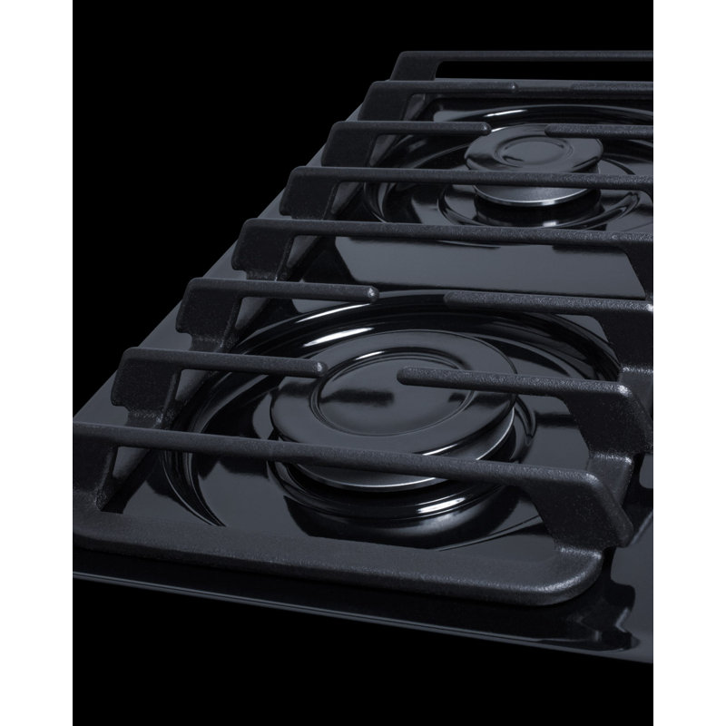 Summit Appliance 24" Gas 4 Burner Cooktop, Black