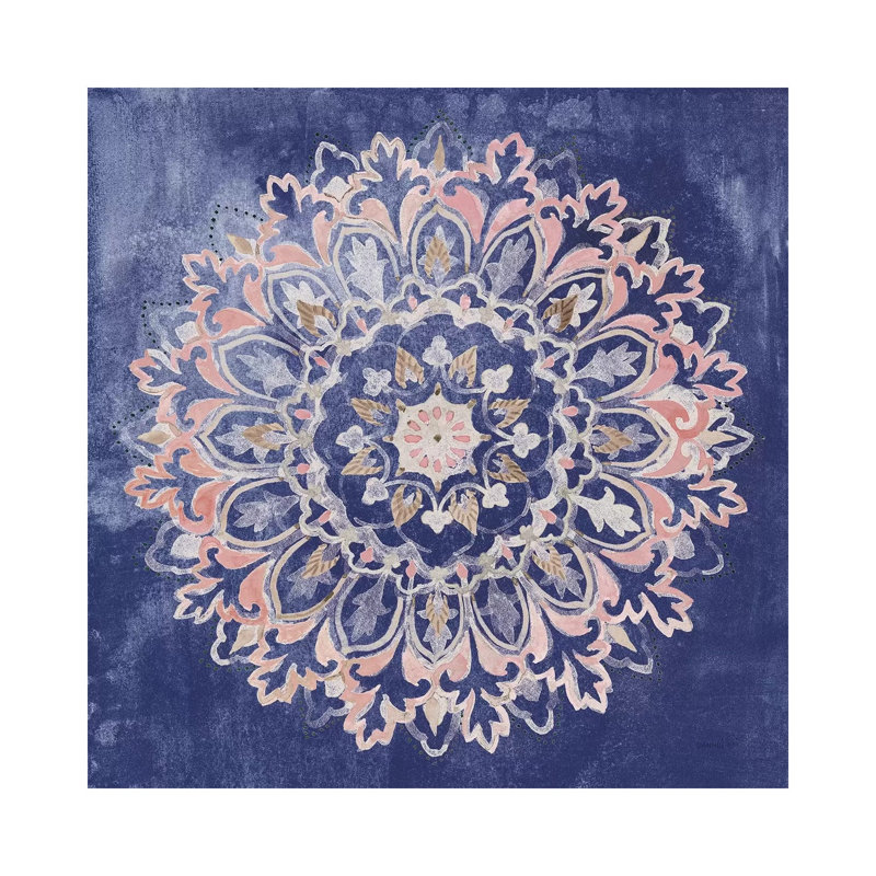 Mandala Delight II Navy by Danhui Nai - Wrapped Canvas Print, 30.48 cm H x 30.48 cm W