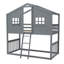 Lit superposé simple au dessus d'un lit simple avec échelle, lit en bois-90129272