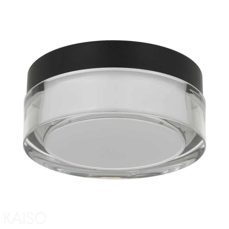 Plafonnier encastré à DEL noir 6 pouces, Noir, H 2,5 po x l 6 po x P 6 po