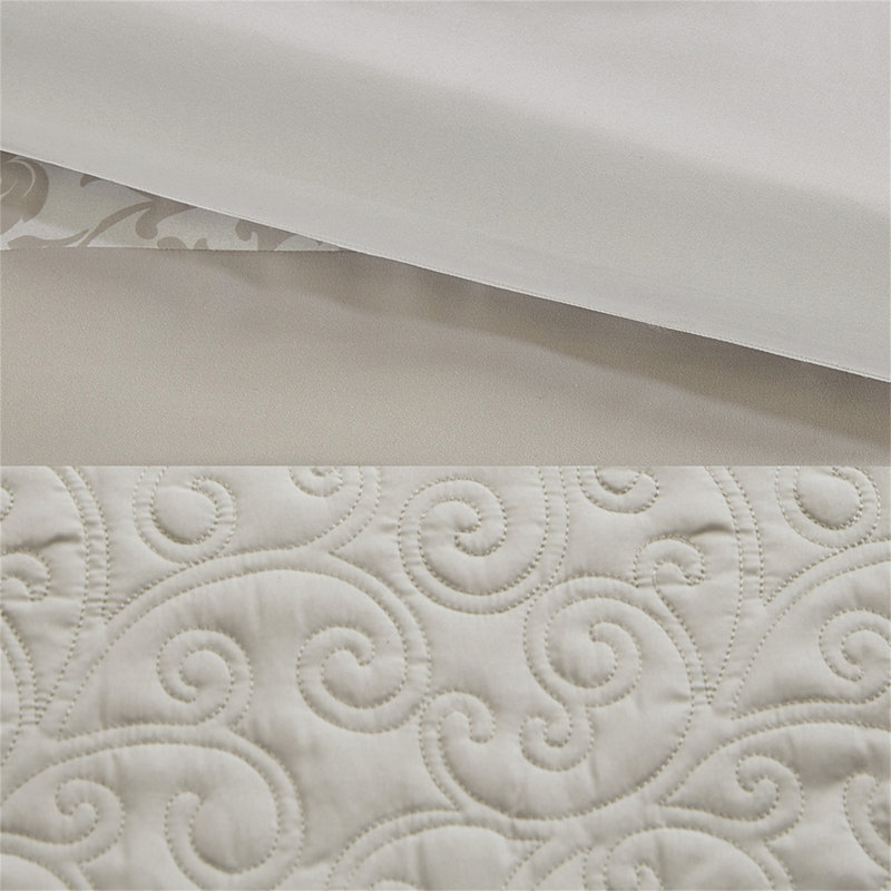 Embroidered 8 Piece Comforter Set Neutral, Queen Comforter + 4 Shams + 2 Pillows