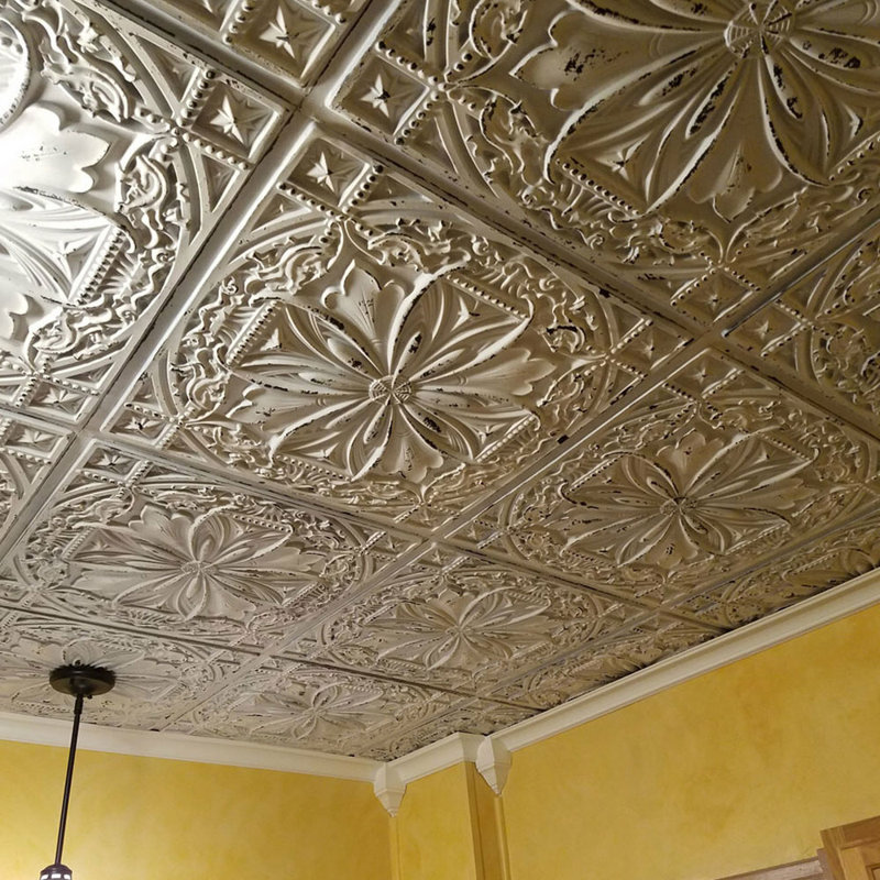 Milan 2' x 2' Old Black White PVC Ceiling Tile Set