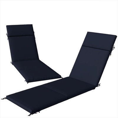 Ensemble de deux coussins de chaise longue avec tissu hydrofuge UV30 + et rembourrage en mousse pour chaises longues de patio