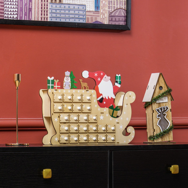 Christmas Advent Calendar with 24 Countdown Drawers