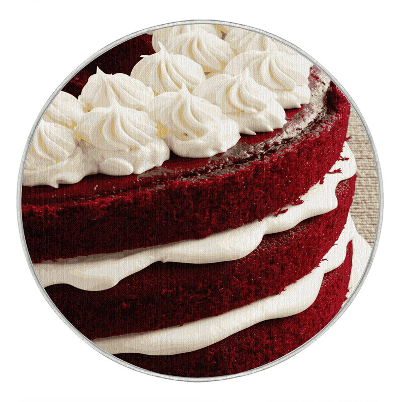 Washable Red velvet cake Desserts Area Rug, Rectangle 5' x 8'
