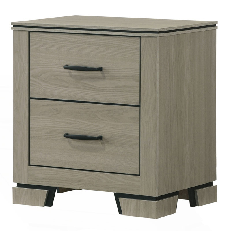 Table de chevet à deux tiroirs au design épuré