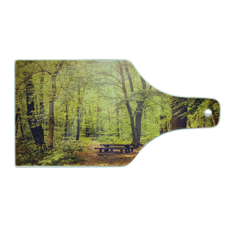Planche à découper en verre trempé Ambesonne Forest Serenity Peace