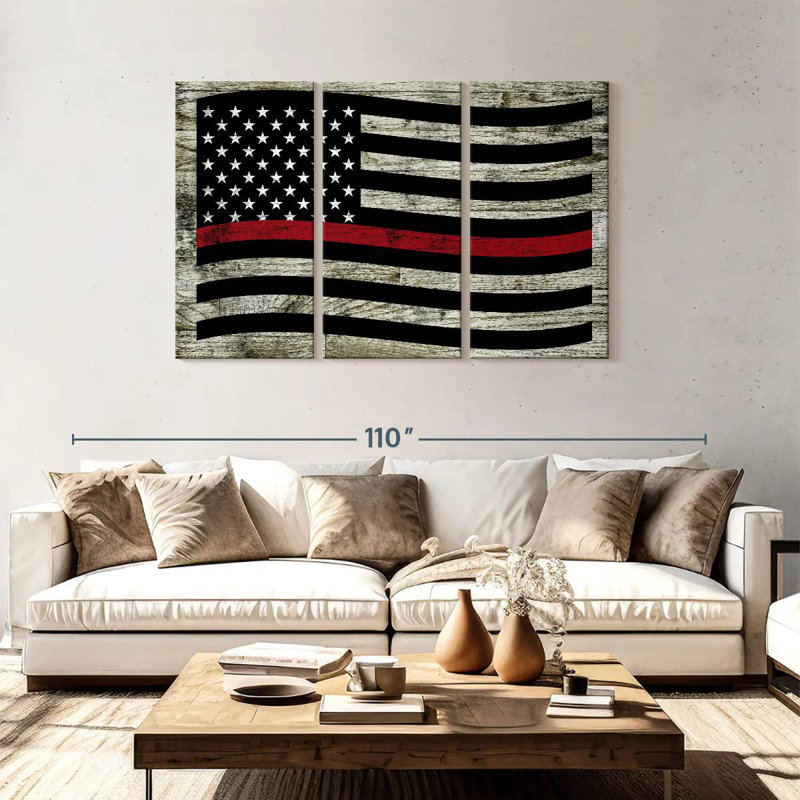 Lelar US Firefighter Flag, 48" H x 74" W