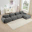 Canapé modulaire en L 4 places avec méridienne, accoudoirs courbés extra-larges, éponge 32D - gris