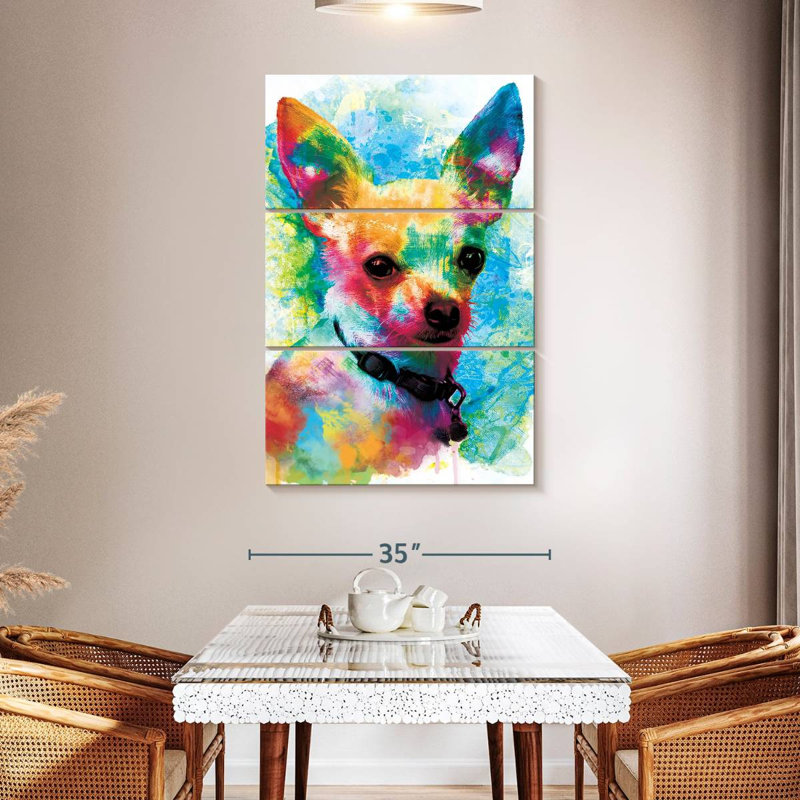Peinture de chihuahua Brampt, H 50 po x l 32 po