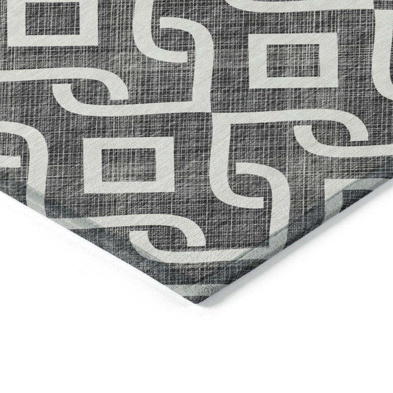 Kaylani Washable Geometric Indoor / Outdoor Rug, Rectangle 5' x 7'6"