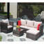 Ensemble de meubles de patio en rotin et canapé modulaire en osier