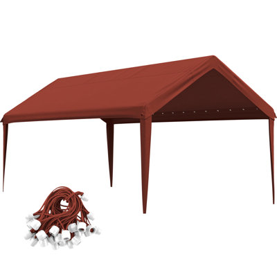 10 X 20 Ft Carport Canopy Cover Replacement With Bungees, 600D Oxford Fabric With PU Coating, Water-Resistant & UV Protection, Tear-Resistant, For Vehicle, Boat & Equipment Protection (Frame Not Included)
