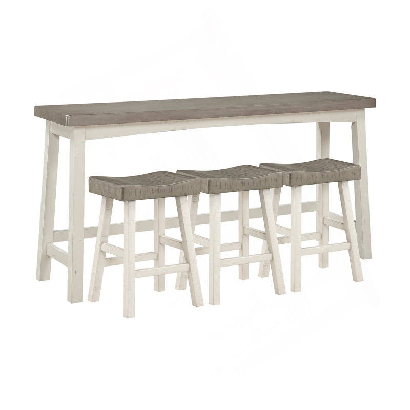 Ensemble de 4 tabourets à hauteur de comptoir, tabourets de table et de comptoir Transition, Café / blanc