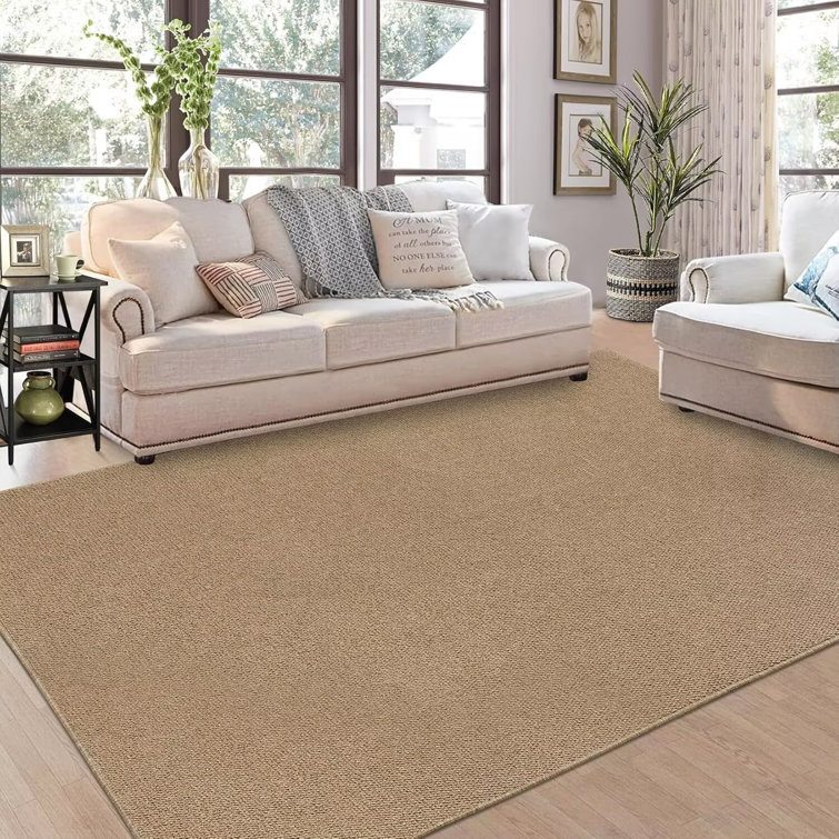 Washable Area Rug for Living Room Solid Textured Vintage Rug Non Slip Throw Rugs Bedroom Rug