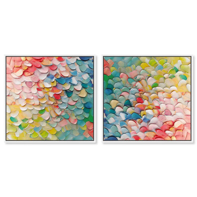 Colorful Fish Patterns II Set Canvas Flowy Abstracts by Art Remedy