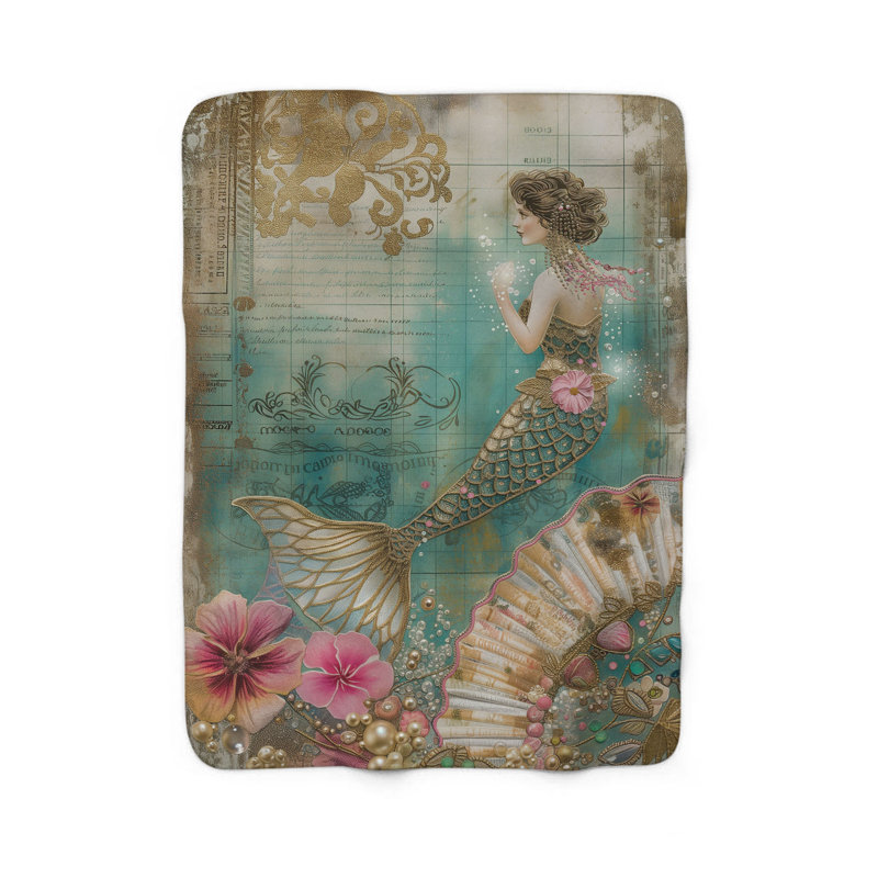  Couverture Coastal Mermaid Melody, L 60 po x l 50 po