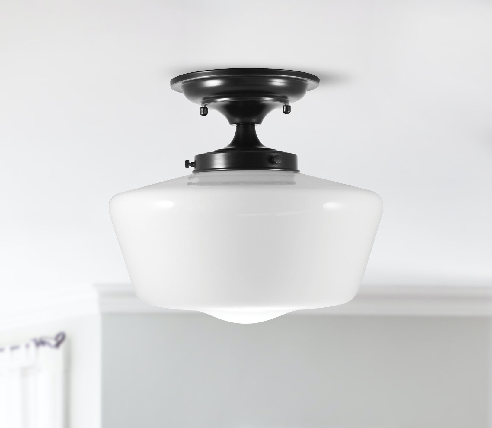 Gracie Oaks Eterniti Glass Semi Flush Mount & Reviews | Wayfair