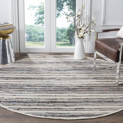 Tapis rayé en coton tissé à la main Burnett