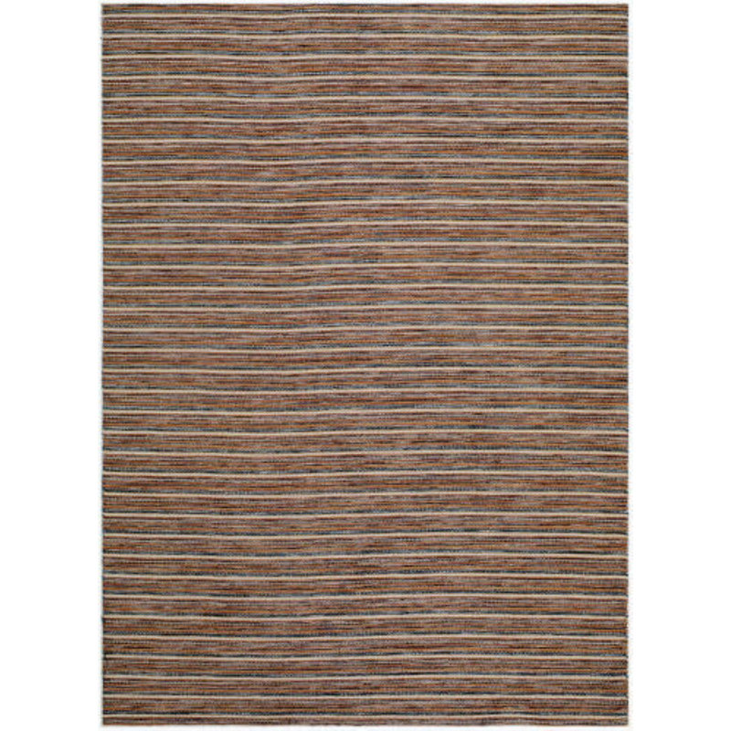 Tein Machine Woven Rug, Rectangle 6'7" x 9', Brown/Gray/Yellow/Black