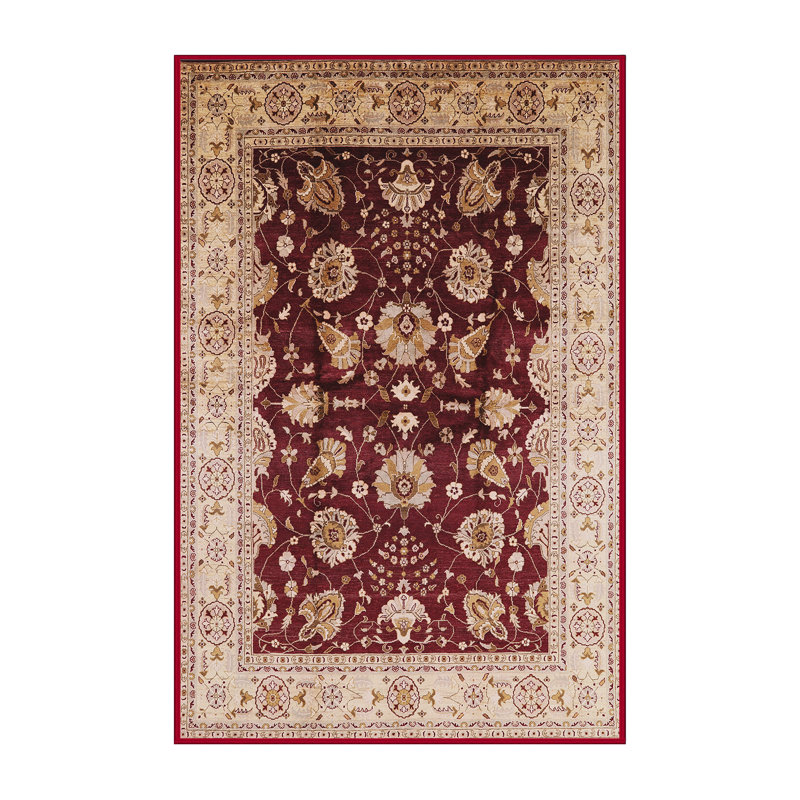 Tapis oriental ivoire / rouge Rorik, Rectangle 7 pi x 10 pi