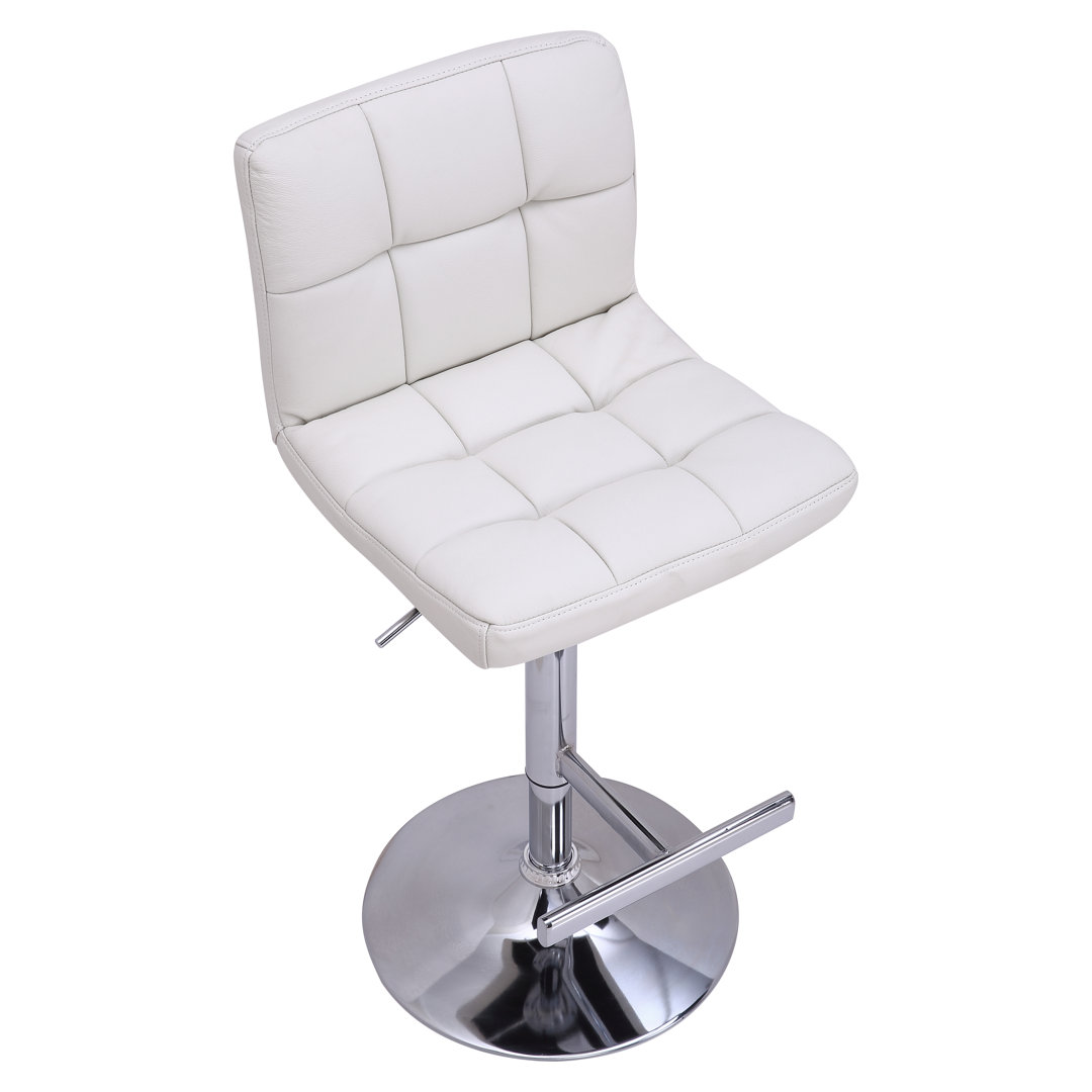 Swivel Upholstered Adjustable Height Bar Stool with Steel Frame