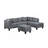104.5" Upholstered Sofa,Chaise & Ottoman , Gray