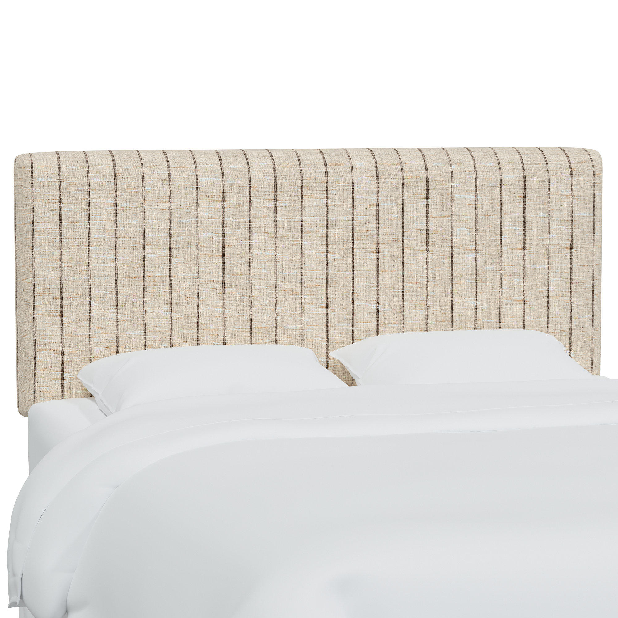 Eisley Upholstered Panel Headboard, Full, Fritz Charcoal Stripe